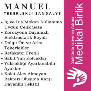 Manuel Hasta Tekerlekli Sandalye Frenli Ekonomik