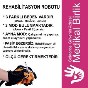 Syrebo Çocuk İçin El Rehabilitasyon Robotu C10 Sol Eldiven XS S M L XL BEDEN VAR.
