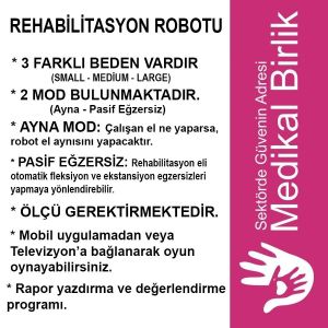 Syrebo Oyunlu El Rehabilitasyon Robotu C11 Çift Eldiven XS S M L XL BEDEN VAR.