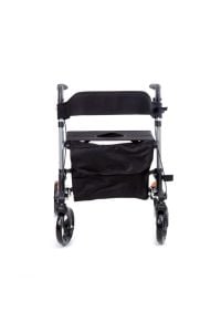 Dm9102 Lüx Rollator Alüminyum Oturaklı Yürüteç Katlanır Sırt Desteği Frenli Katlanır