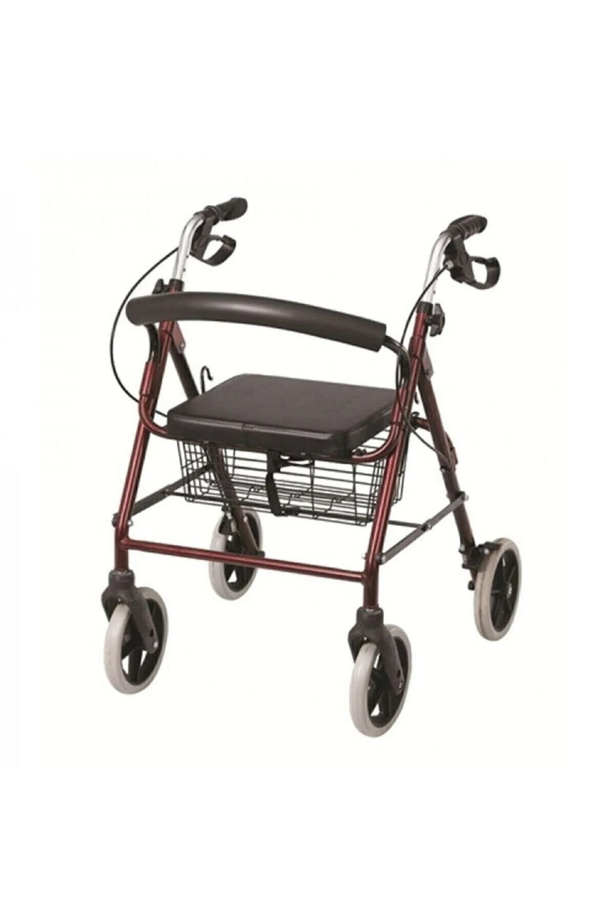 Tekerlekli Rollatör Hasta Yürüteçi 4 Ayaklı Oturaklı Frenli rolatör Sepetli walker wolker w501