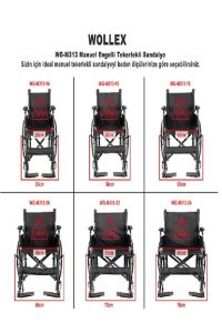 SWEMO -m313-18 Yetişkin Çelik Tekerlekli Sandalye 35-45 - 55 Cm