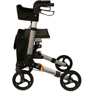 Poylin P777 Lüks Rollatör Titanyum orjinal poylin yürüteç frenli oturaklı hasta yürüteci