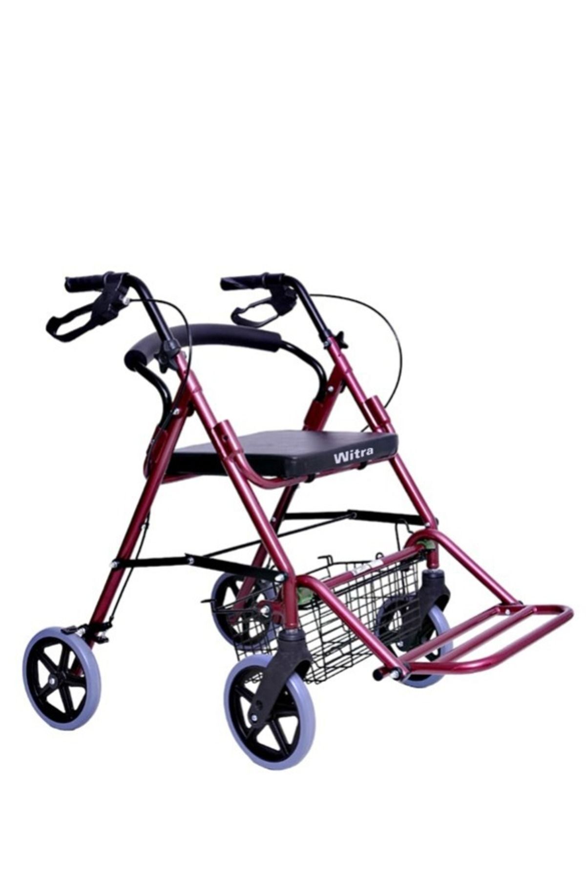 Ayak Pedallı Rolatör Aluminyum Rolatör 4 Tekerli Yürüteç | Rollatör | Lüx Oturaklı
