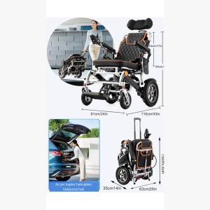 POYLİN P206 YENİ MODEL SIRTI YATAR Akülü Tekerlekli Sandalye uzakdan kumandalı lityum batarya KATLANIR 28 KG