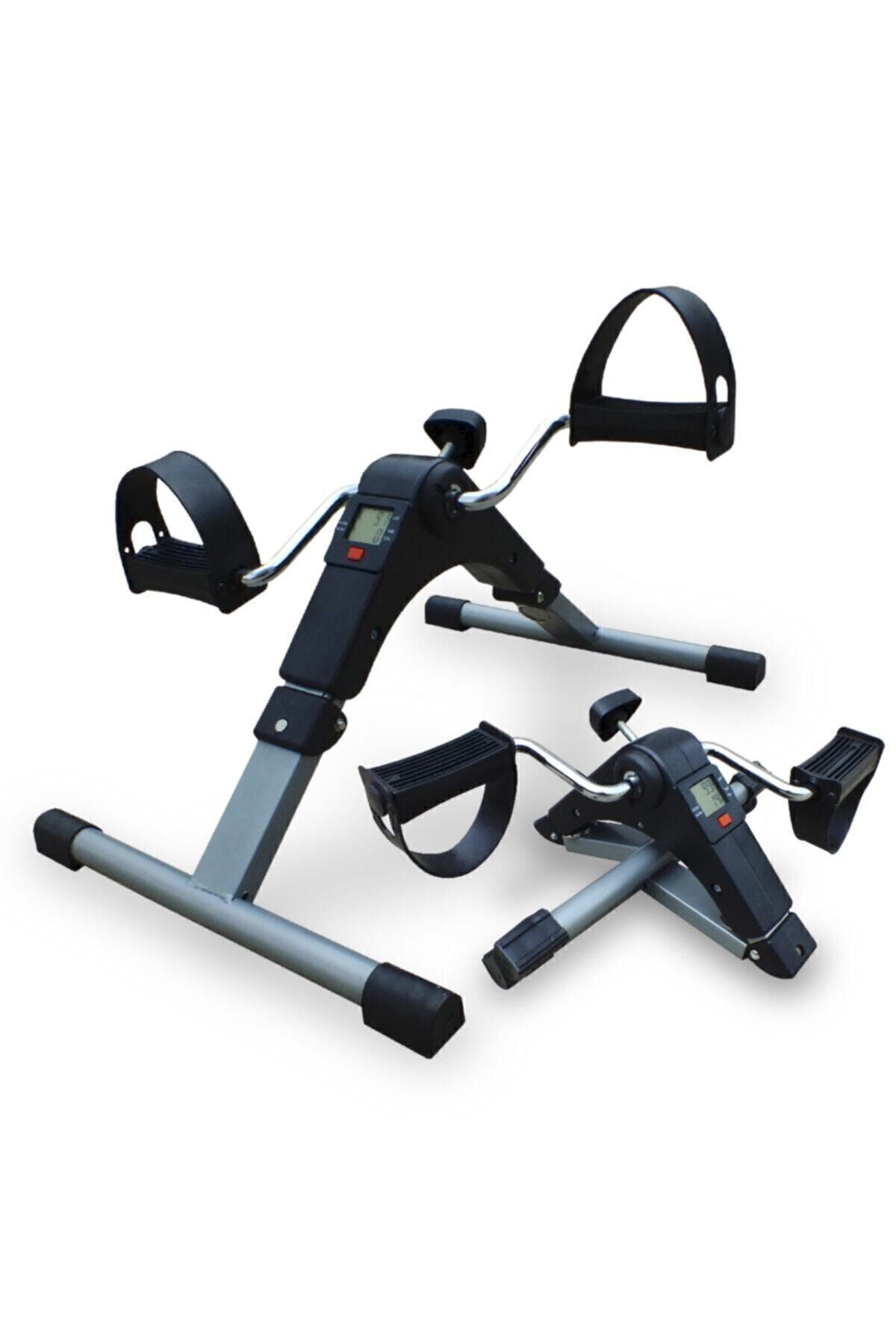 El Ayak Mini Katlanabilir Dijital Göstergeli Egzersiz Bisikleti - El Ve Ayak Egzersiz Pedalı Siyah