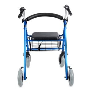 Kalın Tekerlekli Rolatör Yürüteç 120 KG Erkek Hasta için Uygun Frenli oturaklı Sepetli