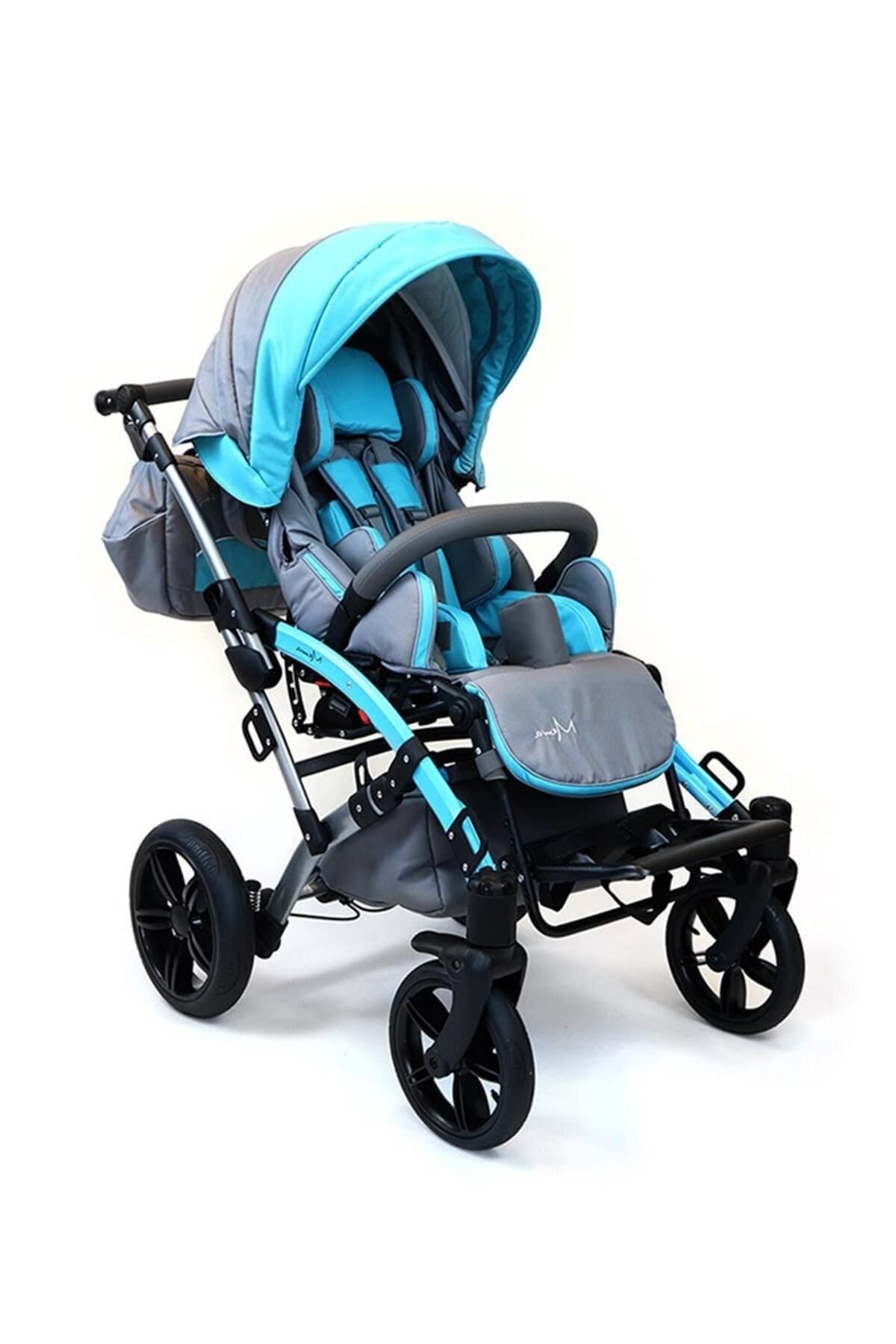 Grizzly Engelli Çocuk Puseti Full Aksesuarlı Gri-Turkuaz 2