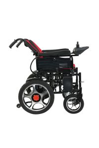 JT-99 Katlanabilir Akülü Tekerlekli Sandalye Siyah-Kırmızı