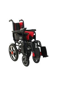 JT-99 Katlanabilir Akülü Tekerlekli Sandalye Siyah-Kırmızı