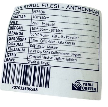 Proton Voleybol Filesi (ağı)Antrenman (100cm X 950cm)