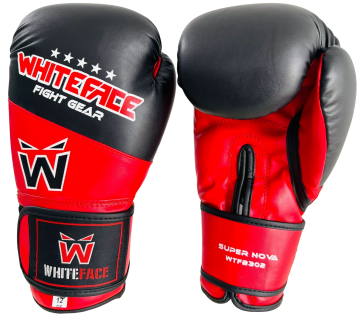 WHITEFACE BOKS ELDİVENİ SUPERNOVA (MUAY THAI - KICK BOKS MAÇ ELDİVENİ) (SİYAH-KIRMIZI) 8-10-12 oz.