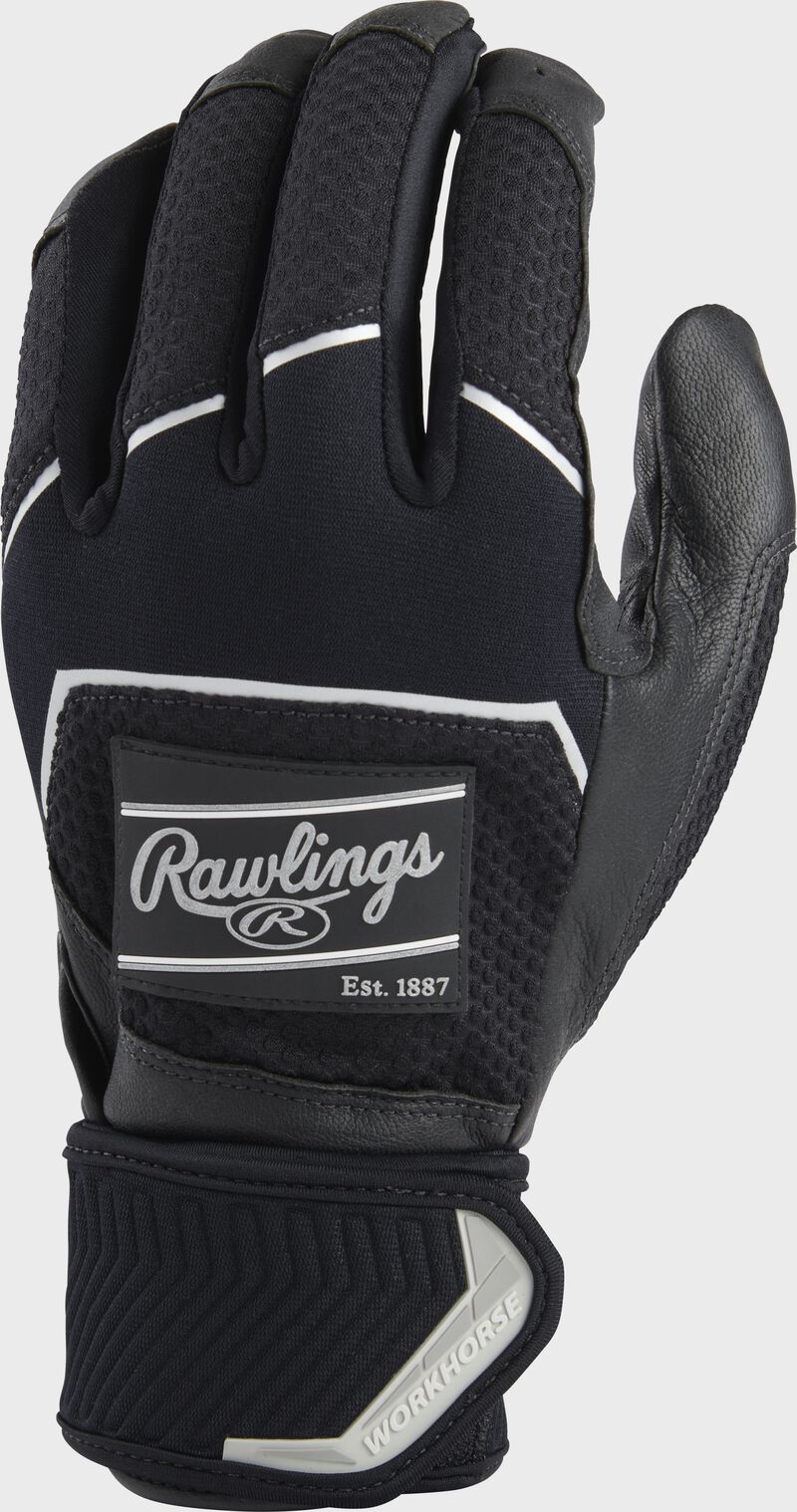 RAWLINGS Beyzbol (Baseball) WORKHORSE Sıkıştırma Kayışlı Vuruş Eldiveni-YETIŞKIN-siyah