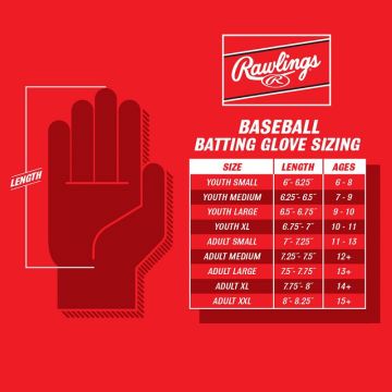 RAWLINGS Beyzbol (Baseball) WORKHORSE Sıkıştırma Kayışlı Vuruş Eldiveni-YETIŞKIN-siyah