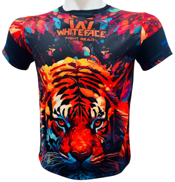 Whiteface Özel Tasarım Dijital Kaplan Baskılı Tişört (SİYAH) XL