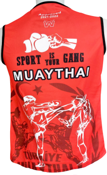 WHİTEFACE MUAY THAİ MÜSABAKA ATLETİ  (SIFIR KOL TİŞÖRT) (KIRMIZI)