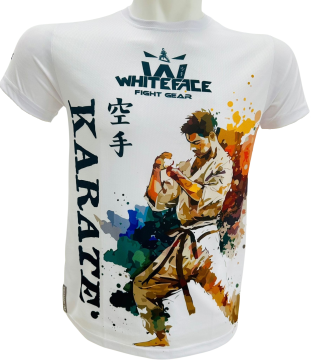 Whiteface Karate Özel Tasarım Dijital Baskılı Tişört (Beyaz)