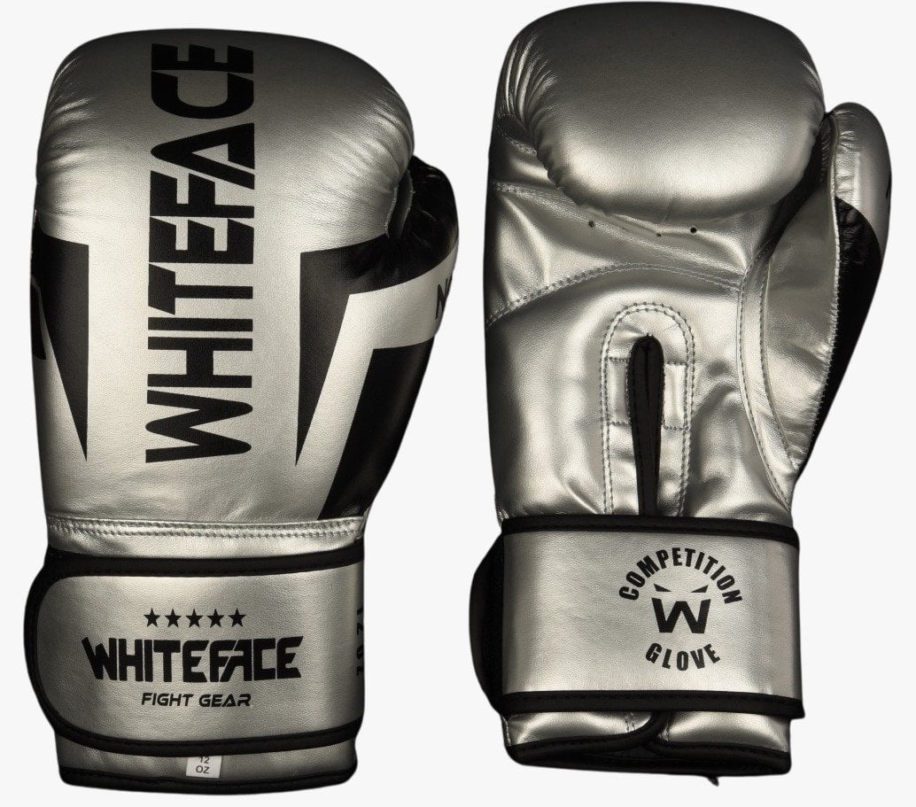 Whiteface Nova4 Boks-Kickboks-Muay Thai  (Kickboks Müsabaka) Eldiveni (Gri) 8 - 10- 12 oz