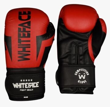 Whiteface Nova4 Boks-Kickboks-Muay Thai  (Kickboks Müsabaka) Eldiveni (Kırmızı-Siyah) 8 - 10- 12 oz