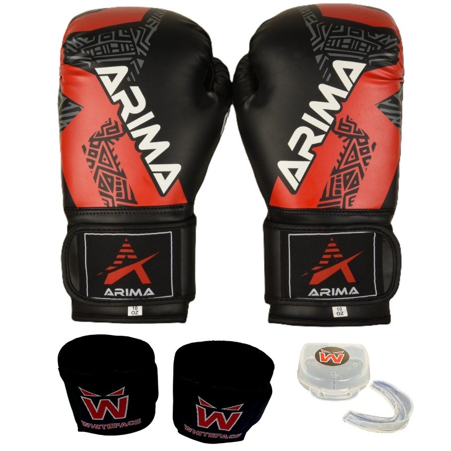 ARIMA Force Boks Eldiveni+ Boks Bandaj+ Dişlik Seti (SİYAH)
