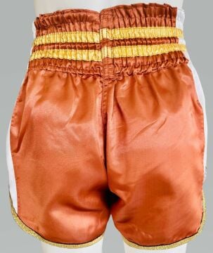 Whiteface Muay Thai Elite Şort (Kahve-Beyaz)) S