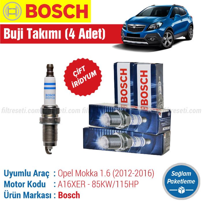 Opel Mokka 1.6 Bosch Çift İridyum Buji Takımı (2012-2016)