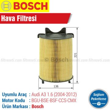 Audi A3 1.6 Bosch Hava Filtresi (2004-2012)