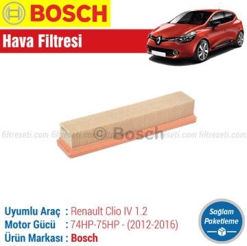 Renault Clio 4 1.2 Bosch Filtre Bakım Seti (2012-2016)