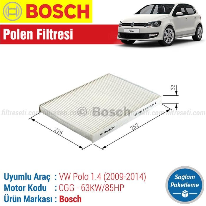 VW Polo 1.4 Bosch Polen Filtresi (2009-2014) CGG