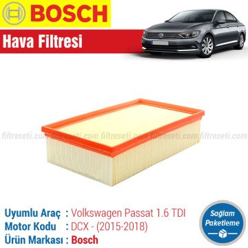 VW Passat 1.6 TDI Bosch Hava Filtresi (2015-2018) DCX