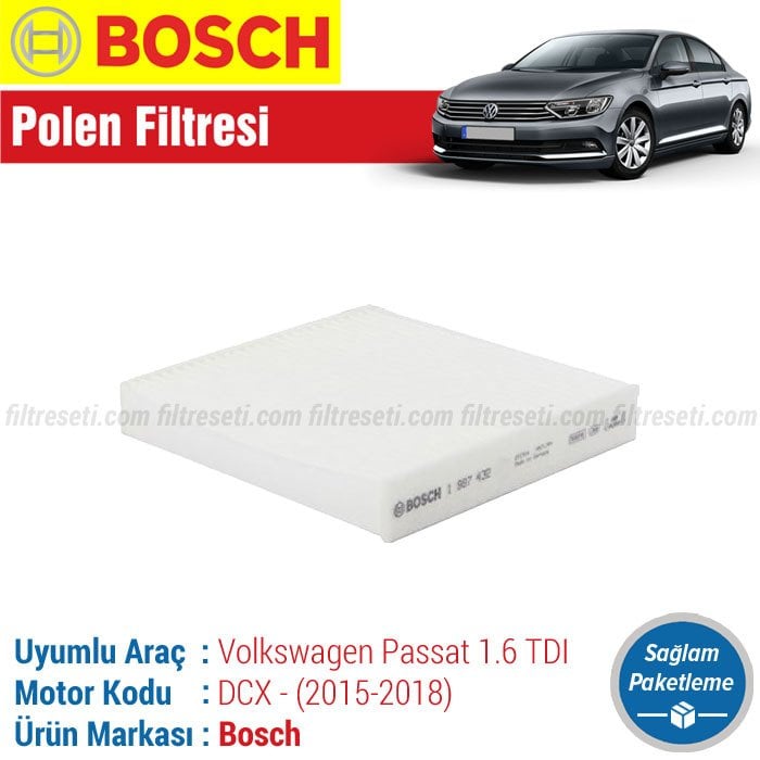 VW Passat 1.6 TDI Bosch Polen Filtresi (2015-2018) DCX