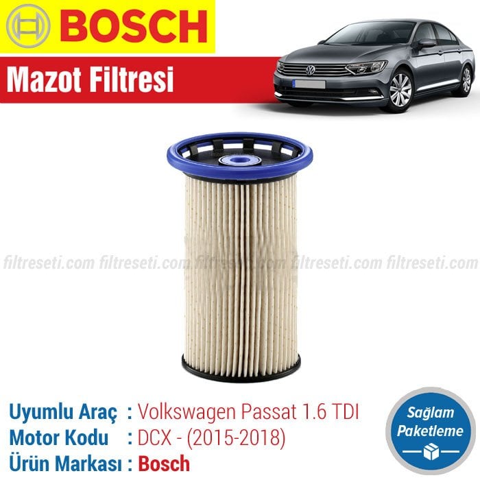VW Passat 1.6 TDI Bosch Mazot Filtresi (2015-2018) DCX