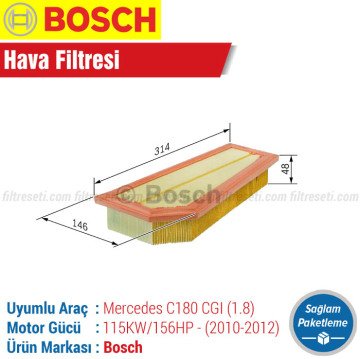 Mercedes C180 1.8 CGI Bosch Hava Filtresi (2010-2012)