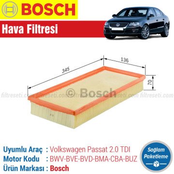 VW Passat 2.0 TDI Bosch Hava Filtresi (2005-2011)