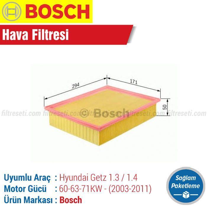 Hyundai Getz 1.3 / 1.4 Bosch Hava Filtresi (2003-2011)