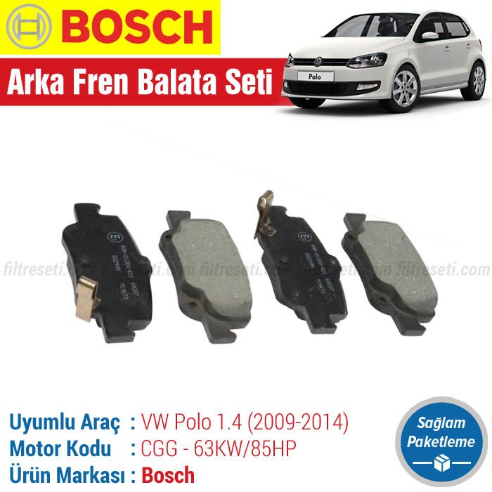 VW Polo 1.4 Bosch Arka Fren Balatası (2009-2014) 6R1