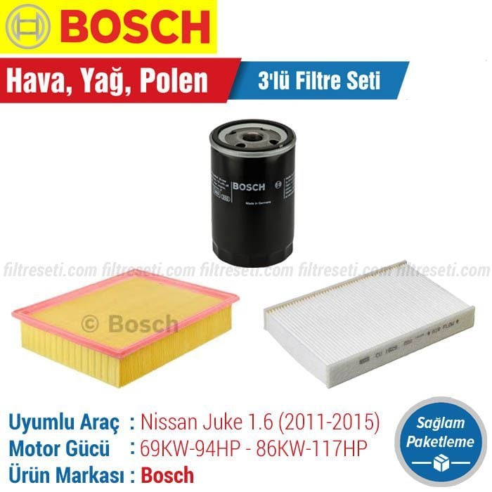 Nissan Juke 1.6 Bosch Filtre Bakım Seti (2011-2015)