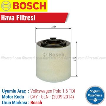 VW Polo 1.6 TDI Bosch Hava Filtresi (2009-2014)