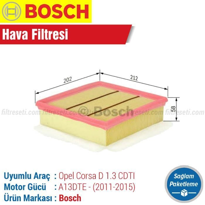Opel Corsa D 1.3 CDTI Bosch Hava Filtresi (2011-2015)