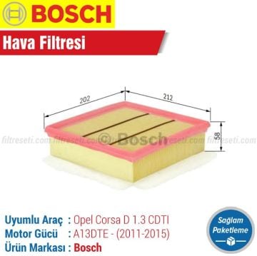 Opel Corsa D 1.3 CDTI Bosch Hava Filtresi (2011-2015)