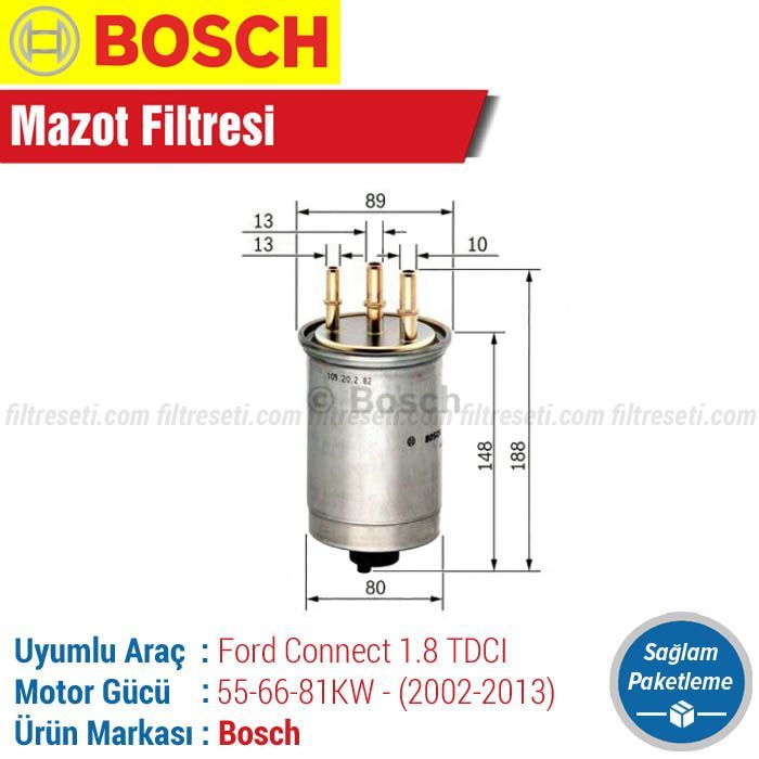 Ford Transit Connect 1.8 TDCI Bosch Mazot Filtresi (2002-2013)