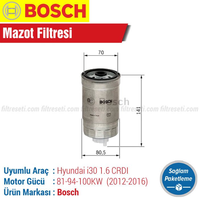 Hyundai İ30 1.6 CRDI Bosch Mazot Filtresi (2012-2016)