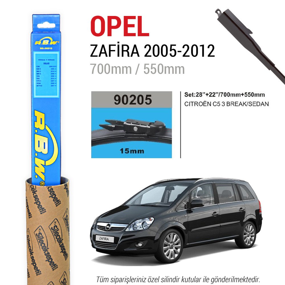 Opel Zafira RBW Muz Silecek Takımı (2005-2012)