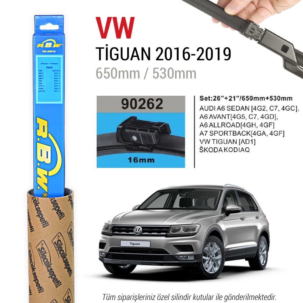 VW Tiguan RBW Muz Silecek Takımı (2016-2022)