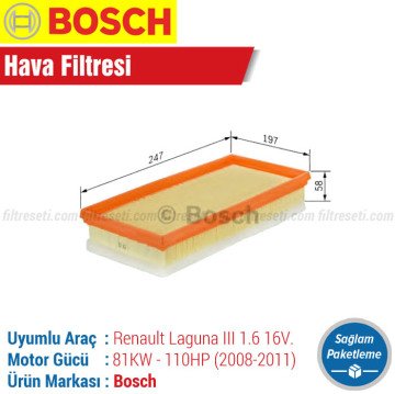 Renault Laguna 3 1.6 Bosch Hava Filtresi (2008-2011)