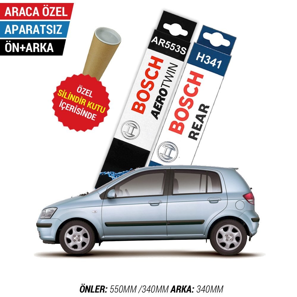 Hyundai Getz Ön Arka Silecek Seti (2002-2011) Bosch Aerotwin