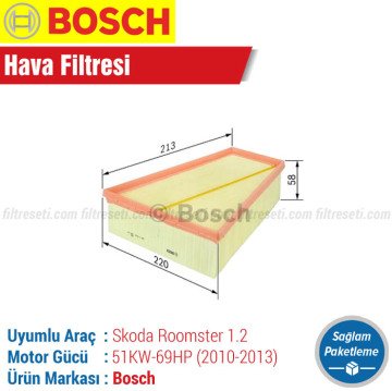 Skoda Roomster 1.2 Bosch Hava Filtresi (2010-2013)
