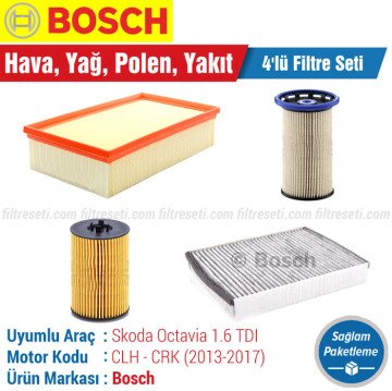 Skoda Octavia 1.6 TDI Bosch Filtre Bakım Seti (2013-2017)