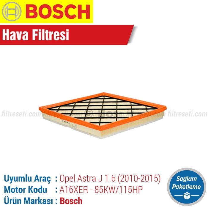 Opel Astra J 1.6 Bosch Hava Filtresi (2010-2016) A16XER