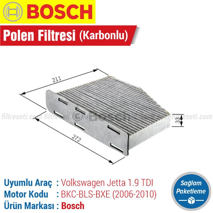 VW Jetta 1.9 TDI Bosch Karbonlu Polen Filtresi (2006-2010)